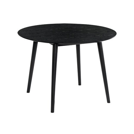 Armen Living Arcadia 42" Round Dining Table in Black Wood LCARDIBL42